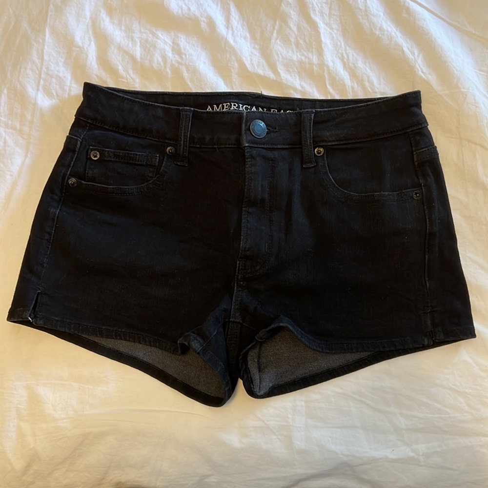 American Eagle High-Rise Black Jean Shorts
